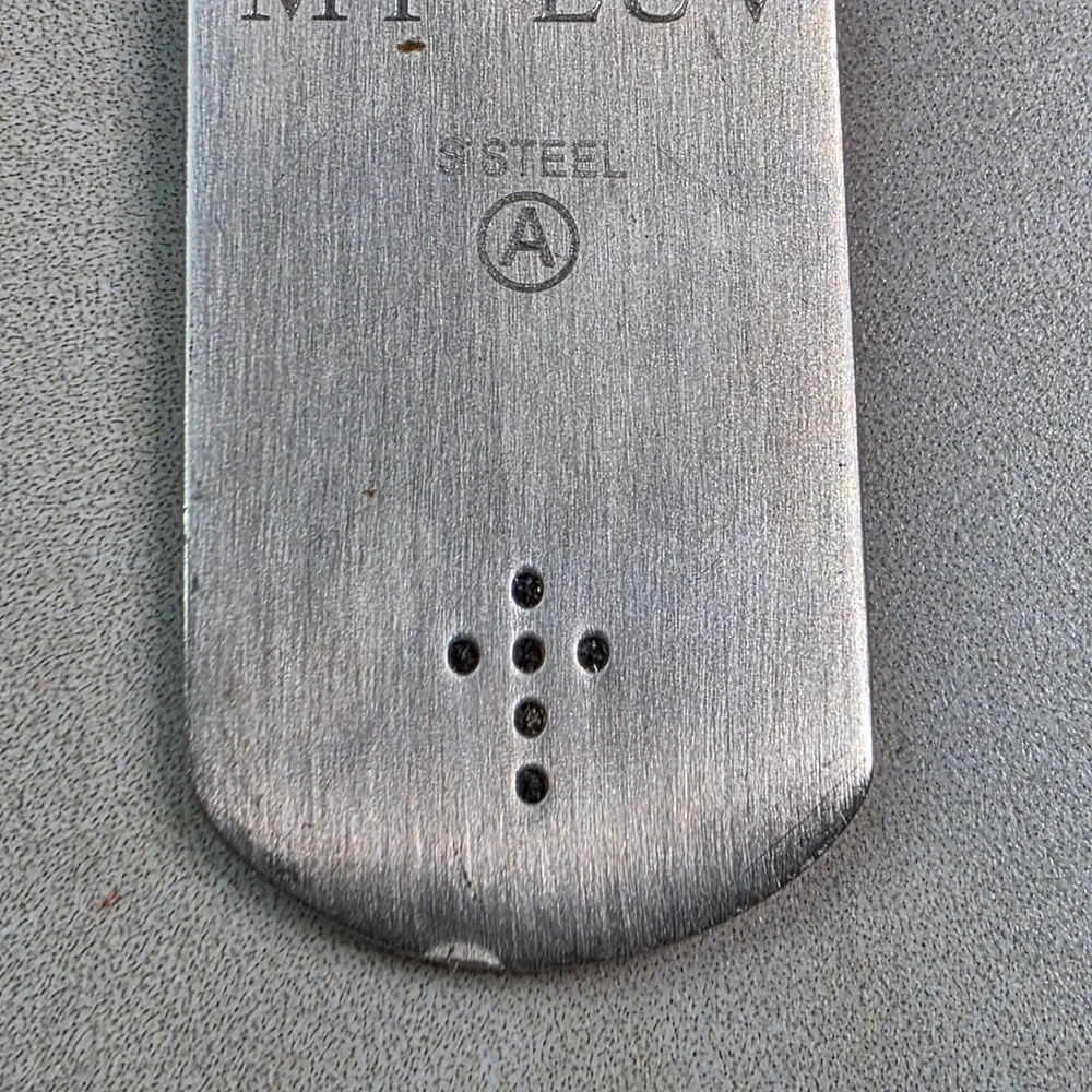 Stainless‎ Steel Dog Tag Necklace Cross Embossed TD MY LUV Engraved Ball Chain